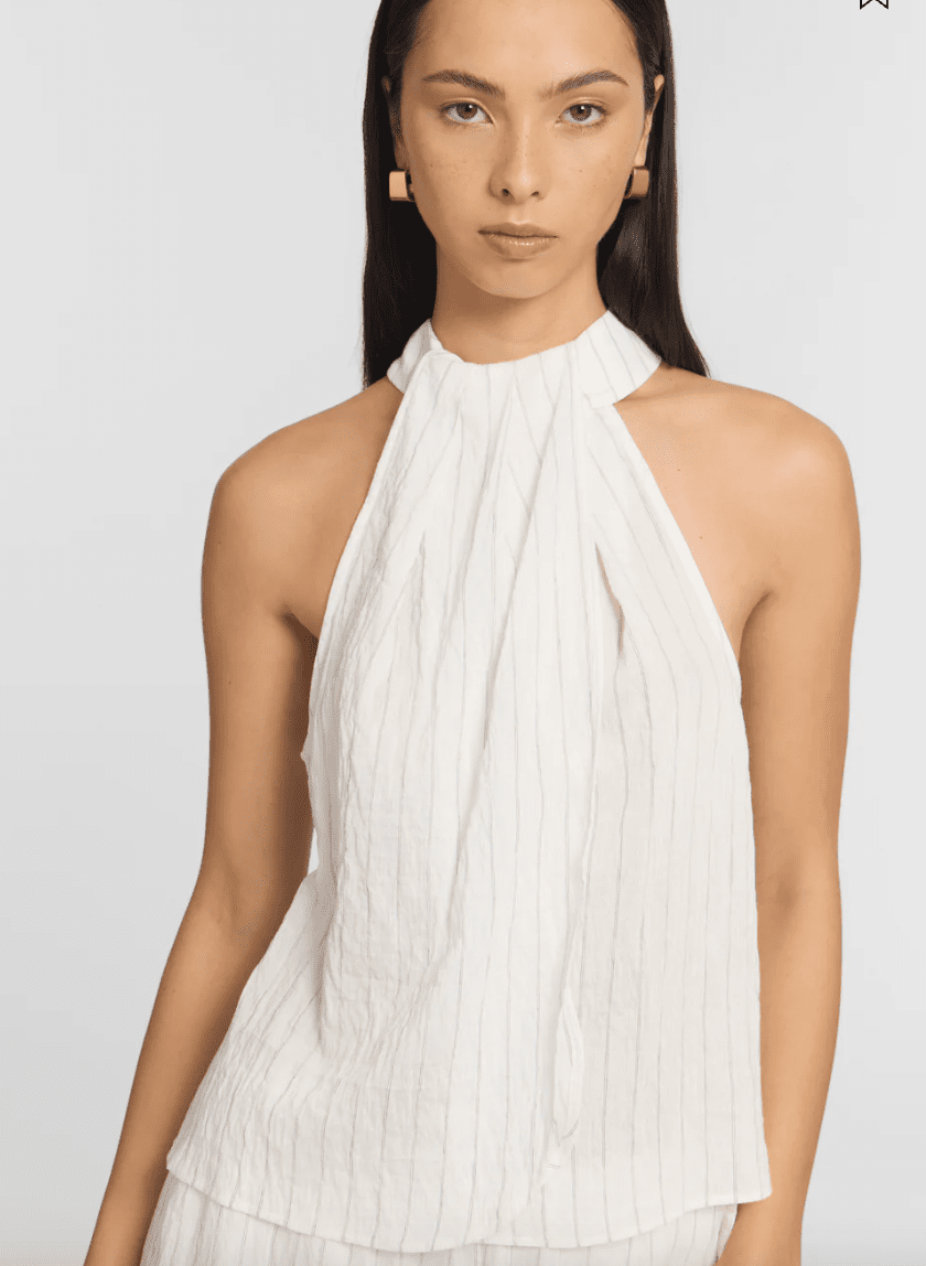 Pin Stripe Halter Top - MATTHÉ - Top