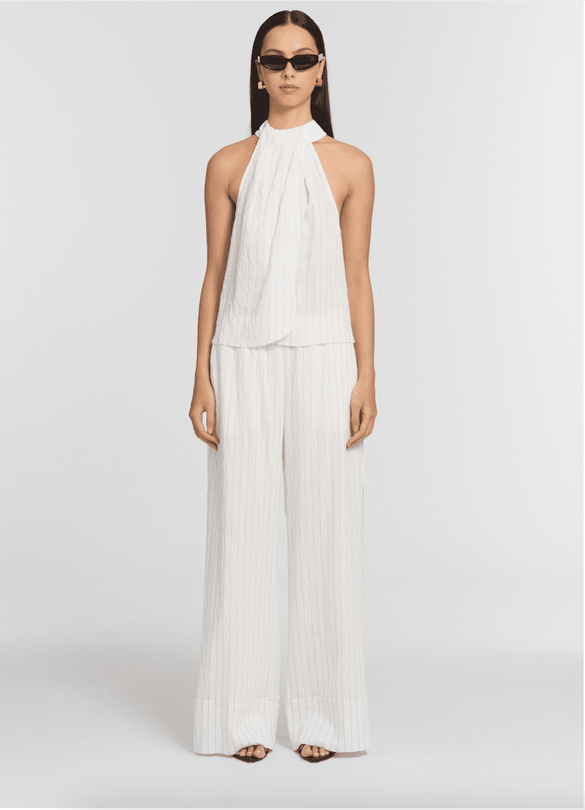 Pin Stripe Halter Top - MATTHÉ - Top