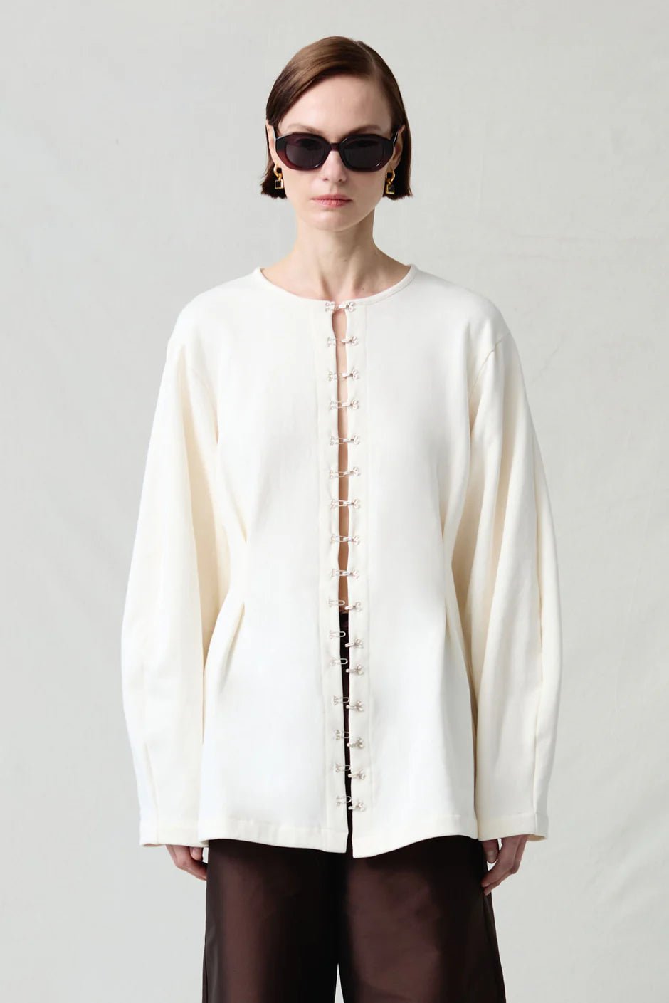 Pinch Waist Cardigan | Ivory - MATTHÉ - Top