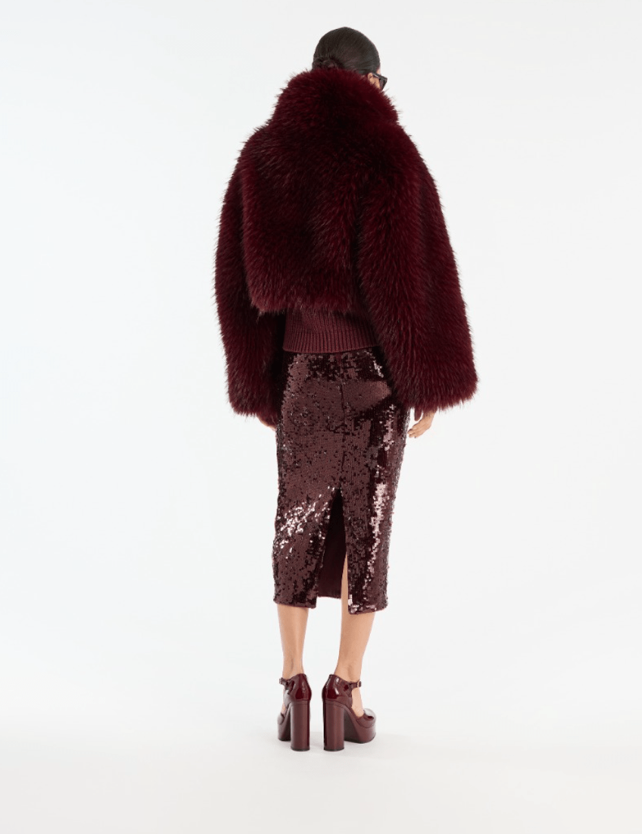 PRE ORDER Sequins Pencil Skirt | Burgundy - MATTHÉ - Skirt