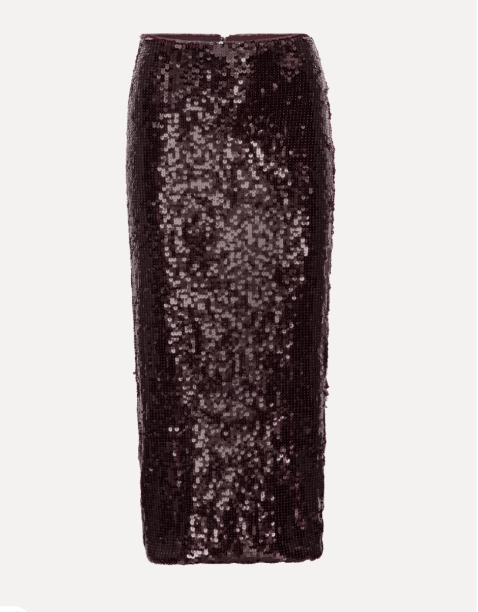 PRE ORDER Sequins Pencil Skirt | Burgundy - MATTHÉ - Skirt