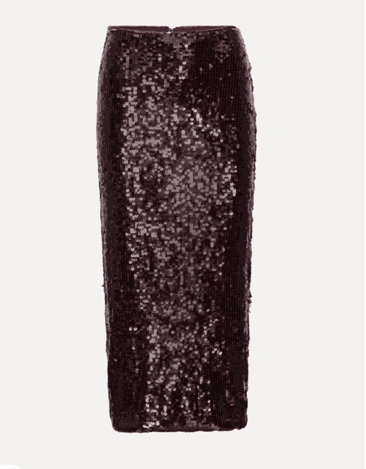 PRE ORDER Sequins Pencil Skirt | Burgundy - MATTHÉ - Skirt