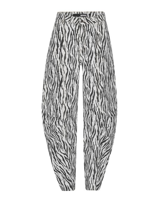 Printed Twill Cargo Pocket Barrel Pant | Zebra - MATTHÉ - Pant