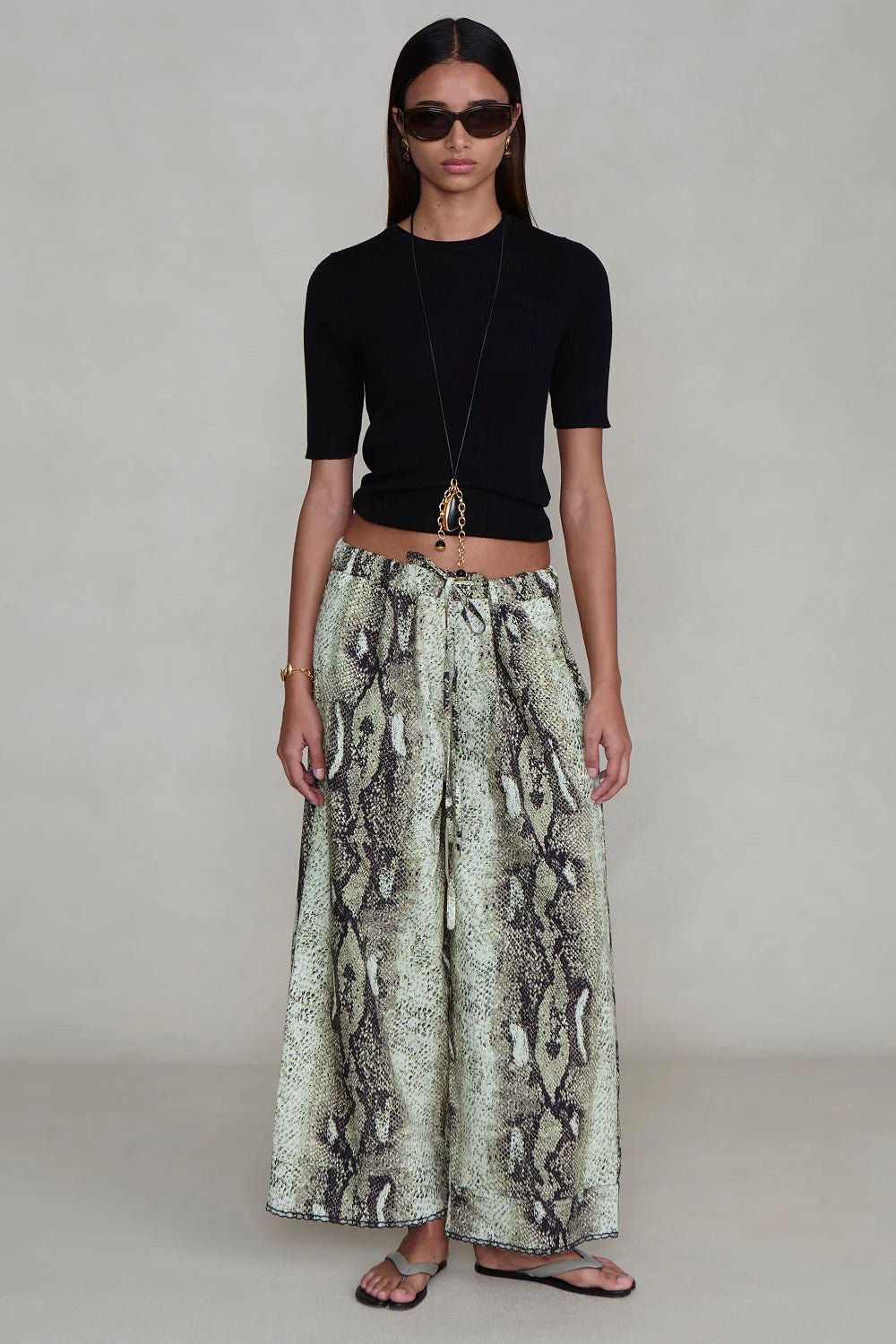 Ramona Poplin Pant Python - MATTHÉ - pants