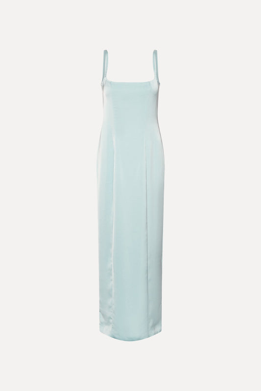 Satin Blue Maxi Dress - MATTHÉ - Dress