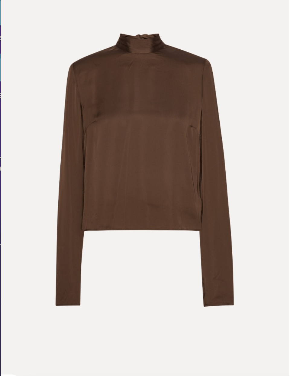 Satin Draped Back Blouse | Brown - MATTHÉ - Top