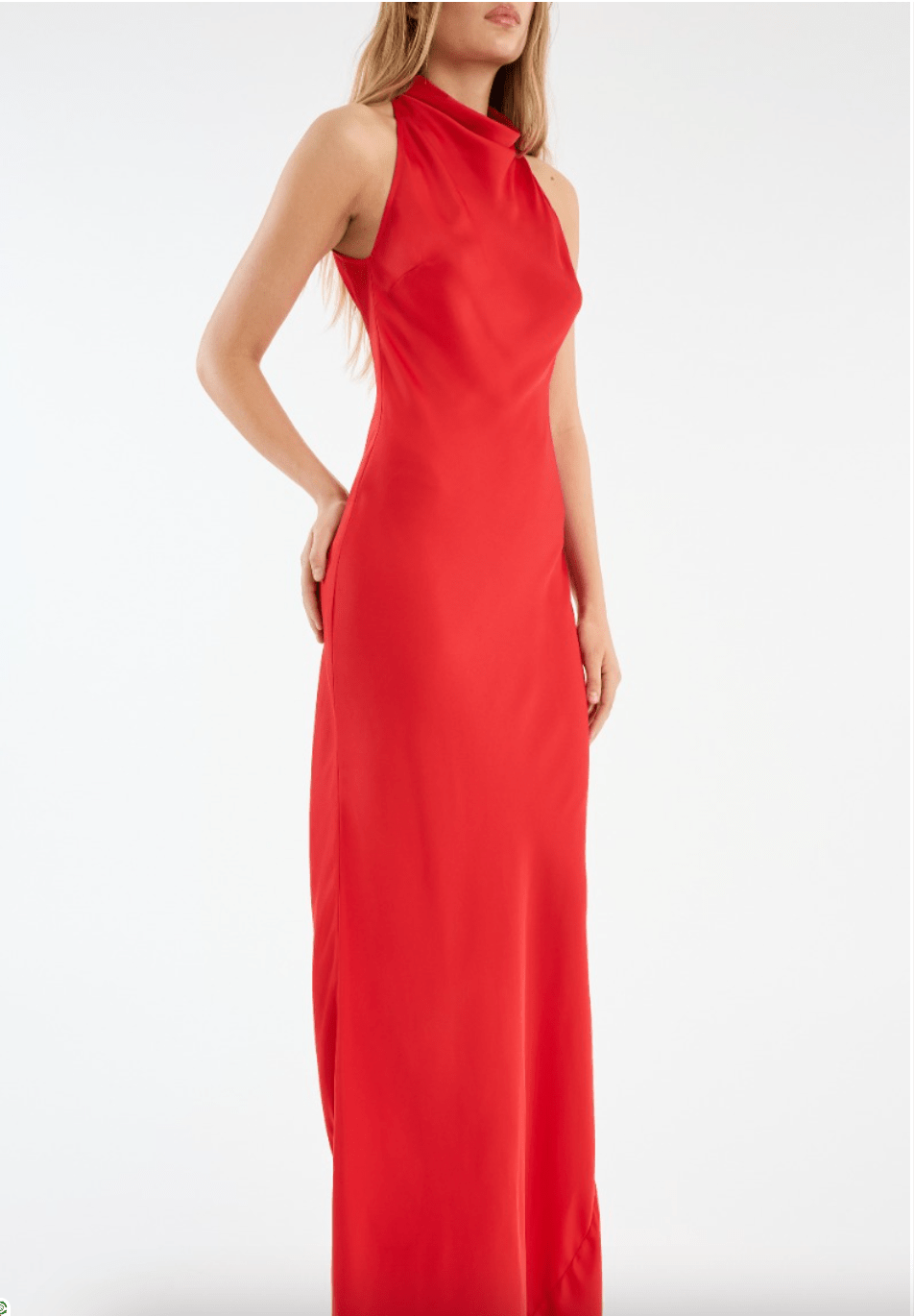 Satin Halter Maxi Dress | Red - MATTHÉ - Dress