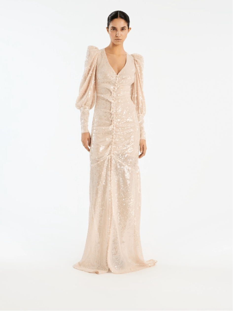 Sequin Gown | Creme Nude - MATTHÉ - gown