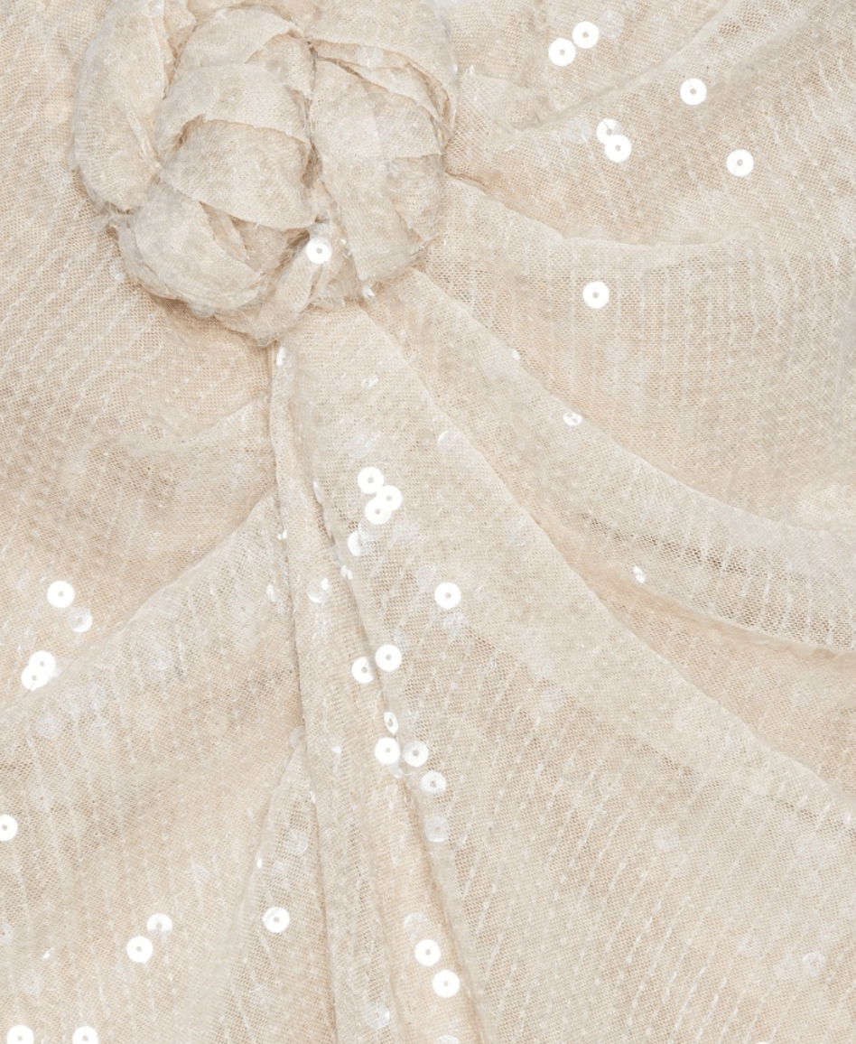 Sequin Knot Pareo Skirt | Creme Nude - MATTHÉ - Skirt