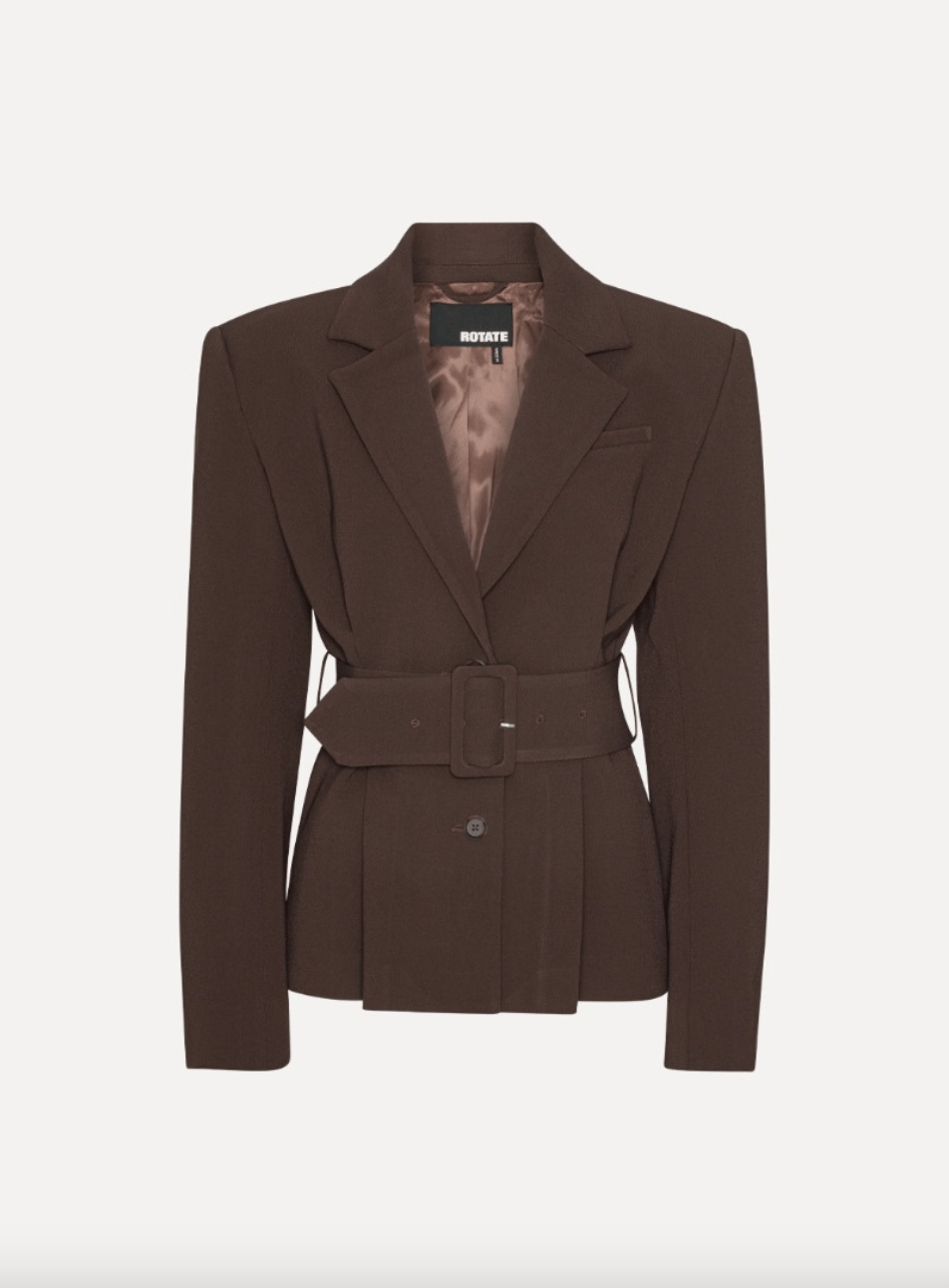 Suiting Belted Blazer | Dark Brown - MATTHÉ - blazer