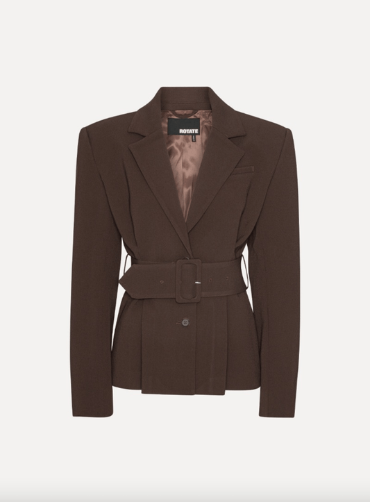 Suiting Belted Blazer | Dark Brown - MATTHÉ - blazer