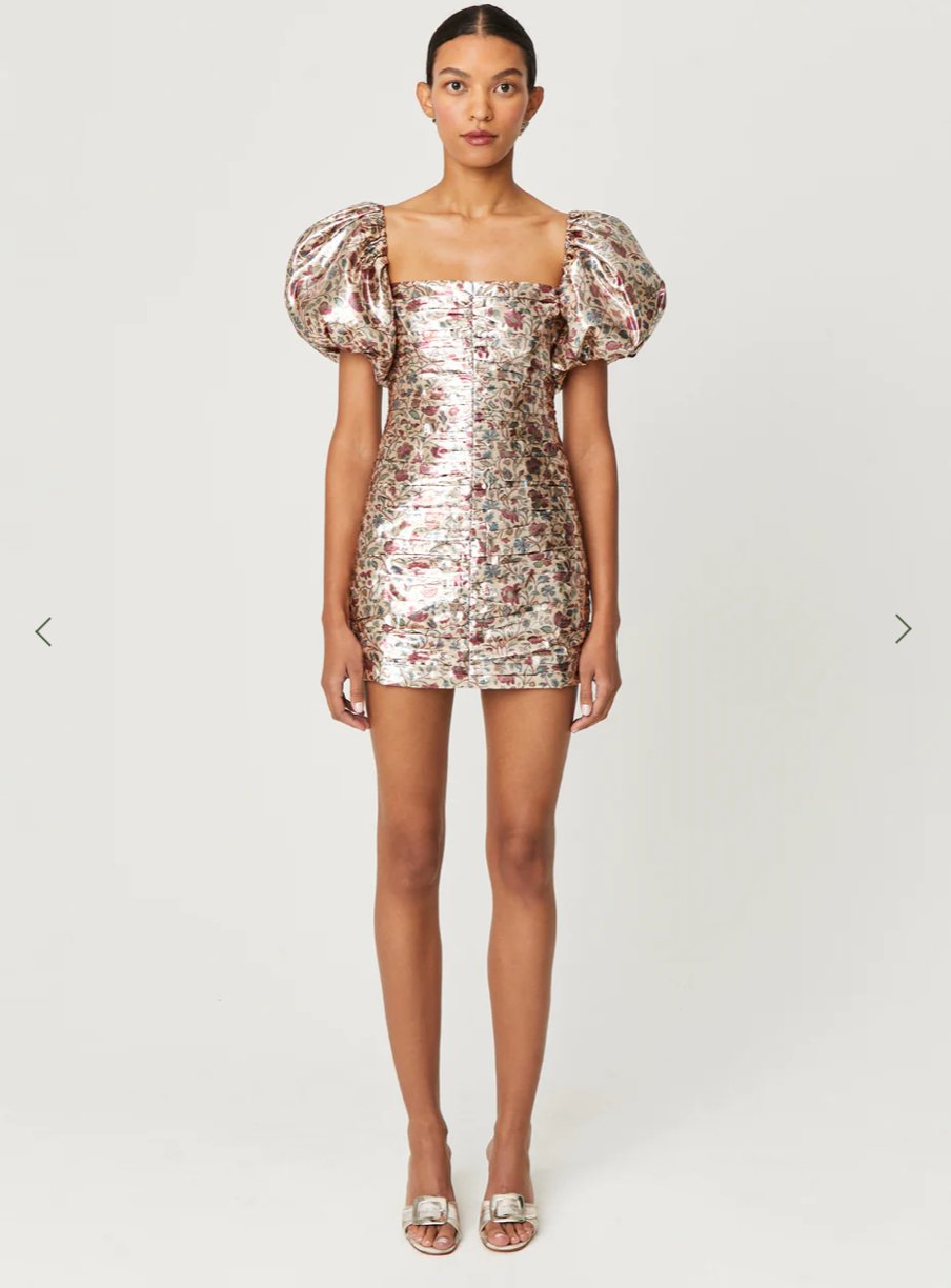 Suzette Metallic Floral Mini Dress | Elegant & Trendy Women’s Fashion - MATTHÉ - Dress