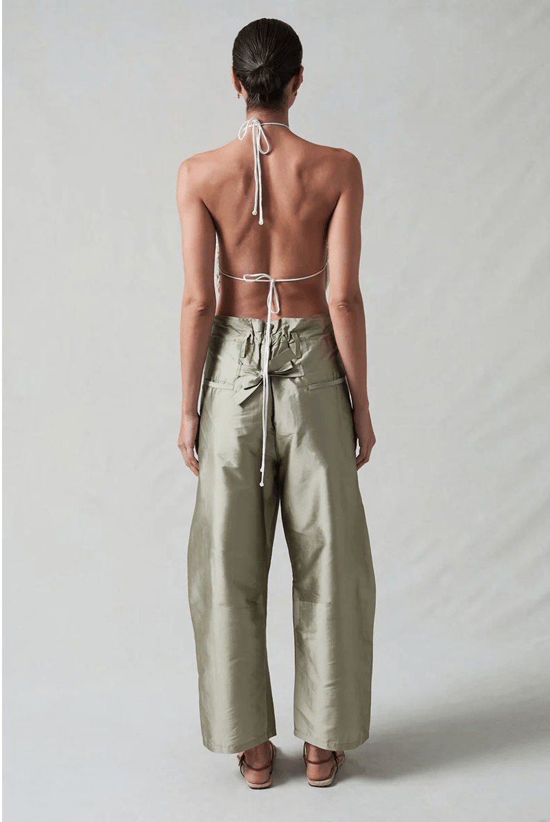 Techno Taffeta Barrel Pants | Sage - MATTHÉ - pants