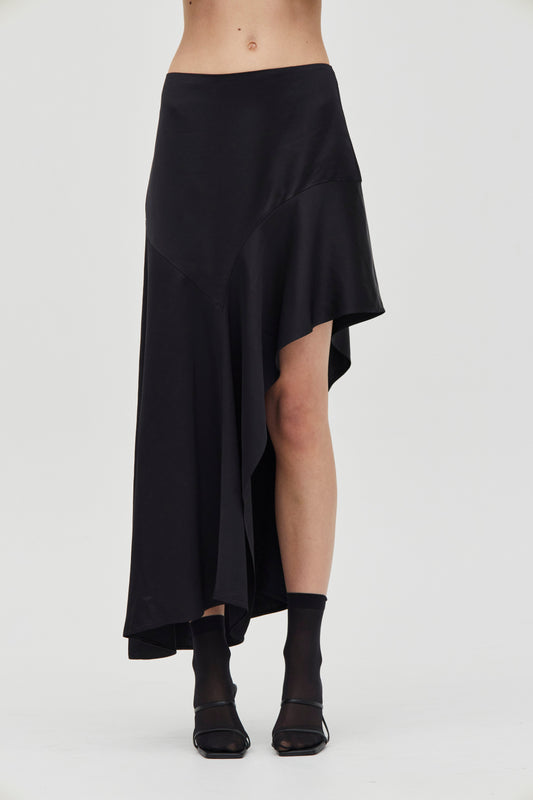 Threshold Flow Skirt | Black Satin - MATTHÉ - Skirt