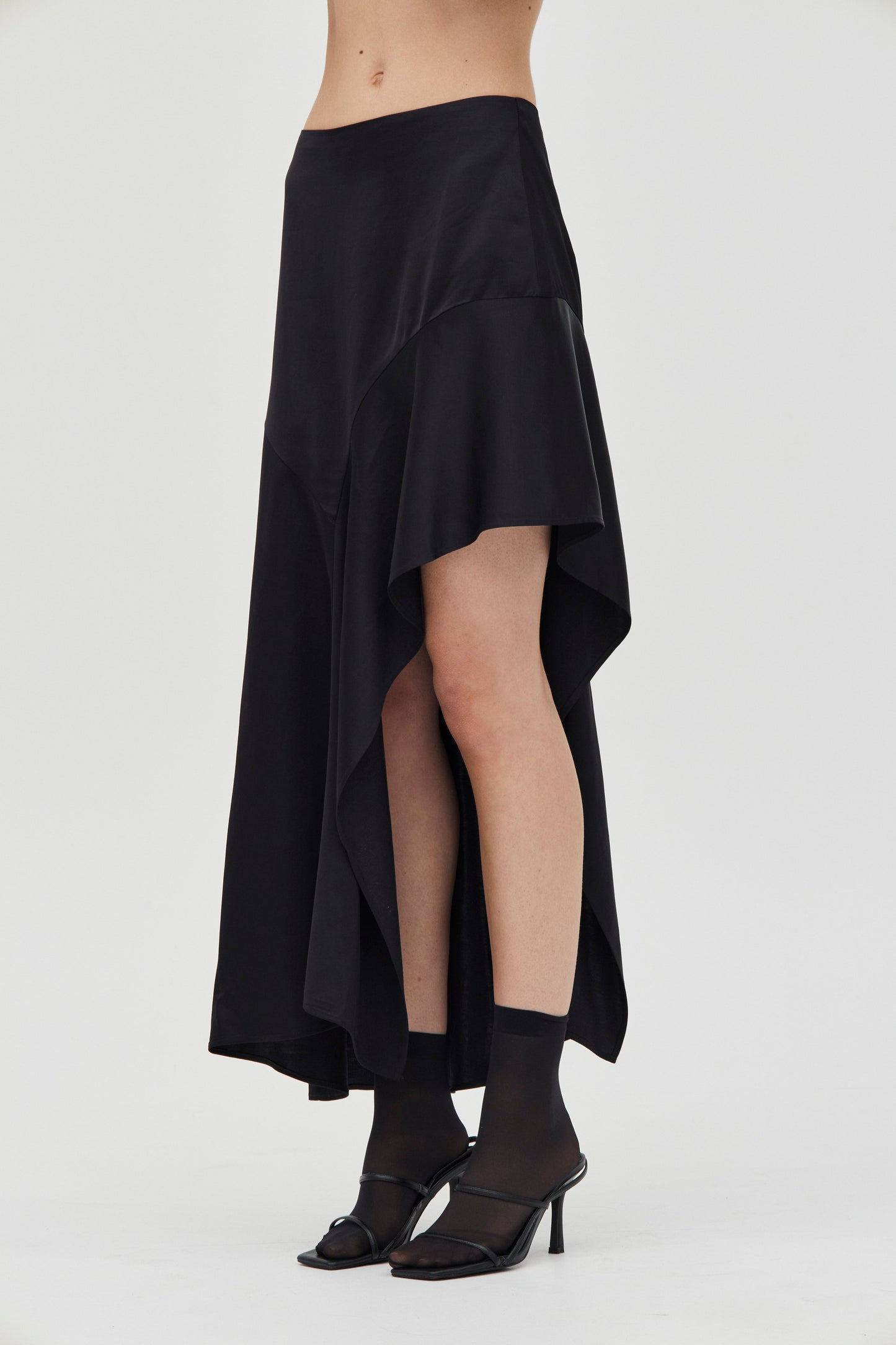Threshold Flow Skirt | Black Satin - MATTHÉ - Skirt