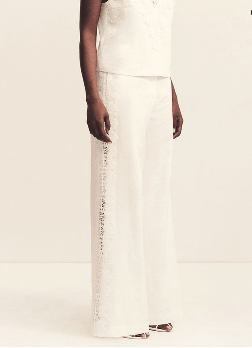 Toile Lace Wide Leg Low Rise Pants - MATTHÉ - Pant