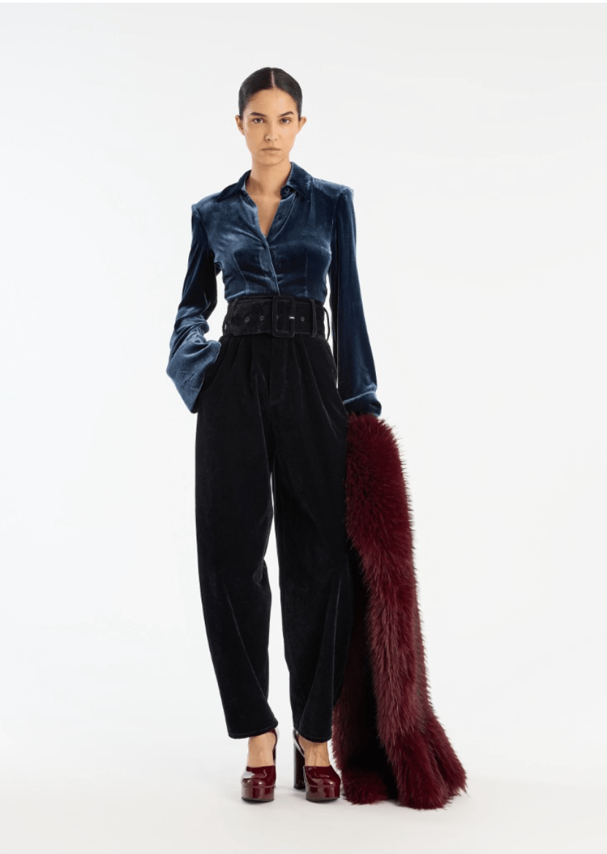 Velvet Belted Pants - MATTHÉ - pants